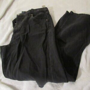 Aeropostale Factory Distressed Black Button Fly Jeans  Size 14 Reg  90s Baggy